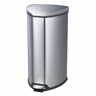 SAFCO 9685SS Wastebasket Half Round 4 gal Silver