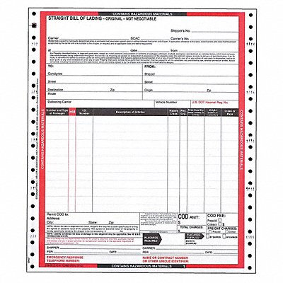 JJ KELLER 12464 Hazmat Bill of Lading Forms Hazmat PK500