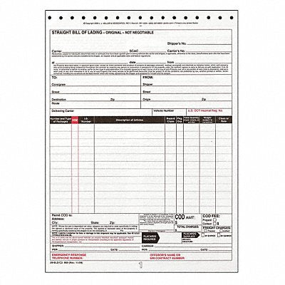 JJ KELLER 969 Bill of Lading Form Reg Compliance PK250