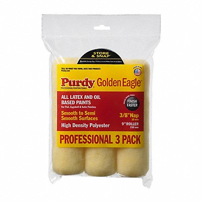 PURDY 140868100 Roller Cover 9 L 3/8 Nap Polyester PK3
