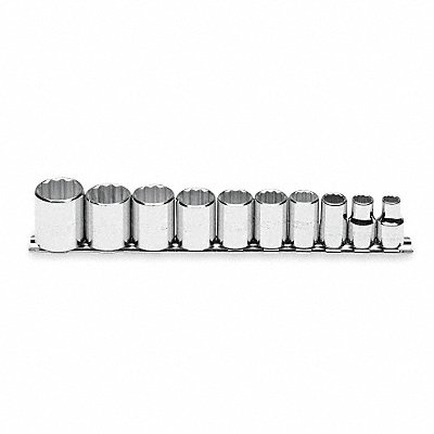 PROTO J52118 Socket Set Chrome 3.5-12 mm 12Pt