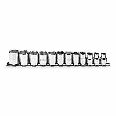 PROTO J52212 Socket Set Chrome 8 mm to 19 mm 6Pt