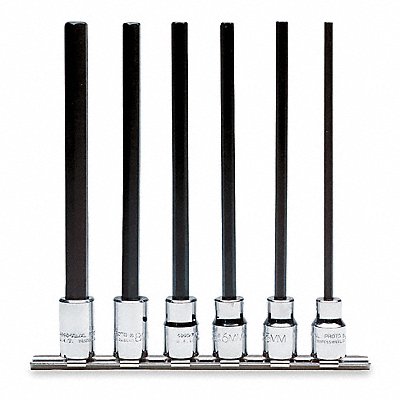 PROTO J4990SMXL Socket Bit Set Steel DrSz 3/8 in