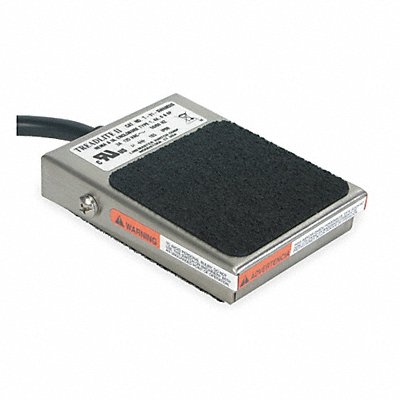 LINEMASTER T91SWANO3S Foot Switch Gry StainlessStl SPST-NO Mom