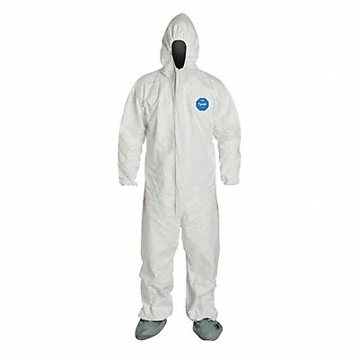 DUPONT TY122SWHMD0006G1 D2199 Hooded Coveralls M Wht Tyvek(R) 400 PK6