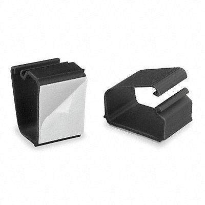 MASTER Castor 204 Wire Clips Wall/Desk 7/8in H Blk PK6