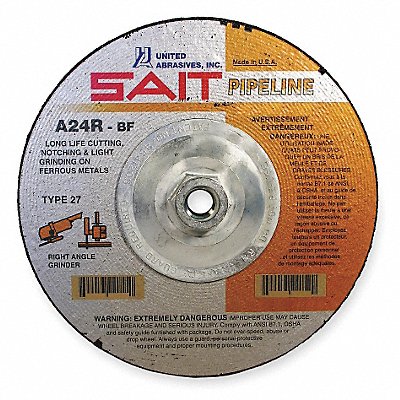 UNITED ABRASIVES-SAIT 22130 Cut Off Grinding Wheel 5/8 -11CN ThreadHle