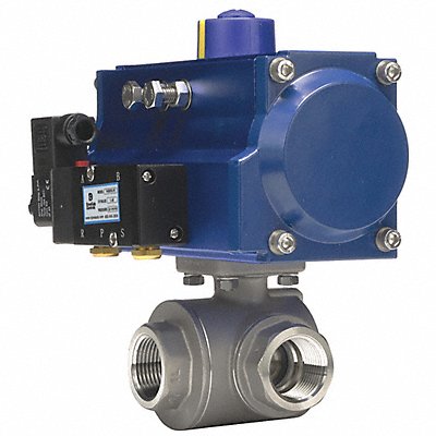 DYNAQUIP CONTROLS PYSA5AJDA075A Ball Valve 1 In NPT Double Acting SS