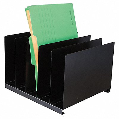 GRAINGER 1AYE6 Desk Organizer Letter 5 Compartments Blk