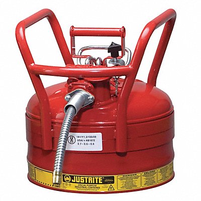 JUSTRITE 7325130 Type II DOT Safety Can 16-1/2 in H Red