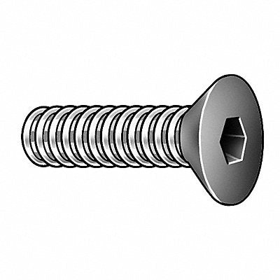 GRAINGER FHSIA060025USA100BX Flat Head Socket Screw Steel #6-32 1/4 L PK100