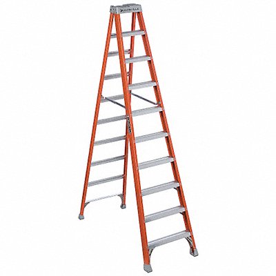 LOUISVILLE FS1510 Stepladder Fiberglass 10 ft H 300 lb Cap