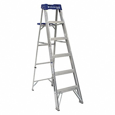 LOUISVILLE AS2106 Stepladder Aluminum 6 ft H 250 lb Cap.