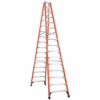 LOUISVILLE FM1416HD Twin Stepladder Fiberglass IAA 16ft FM1400HD