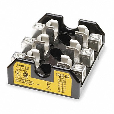 BUSSMANN T600303CR Fuse Block 0 to 30A T 3 Pole
