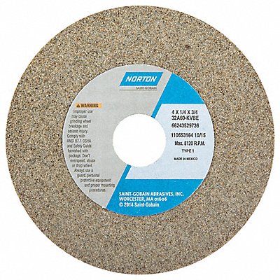 NORTON 66243529736 Grinding Wheel T1 4x1/4x3/4 AO 60G PK5