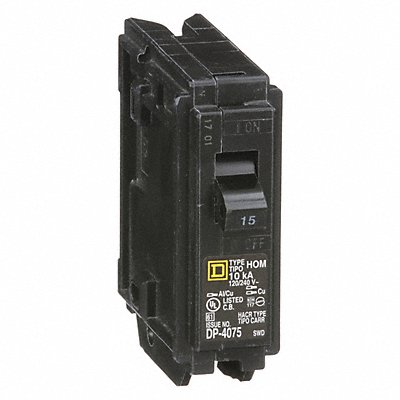 SQUARE D HOM115 Circuit Breaker 15A Plug In 120V 1P