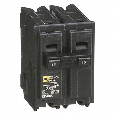 SQUARE D HOM215 Circuit Breaker 15A Plug In 120/240V 2P