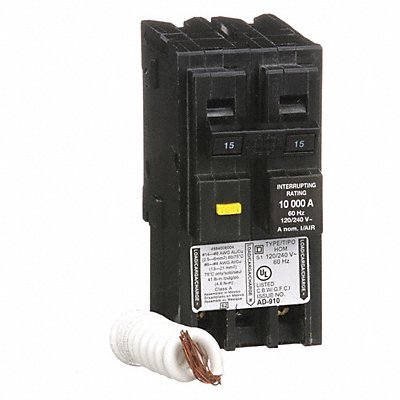 SQUARE D HOM215GFI Circuit Breaker 15A Plug In 120/240V 2P
