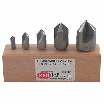 KEO 50026 Countersink Set 5 PC 3 FL 60 Deg HSS
