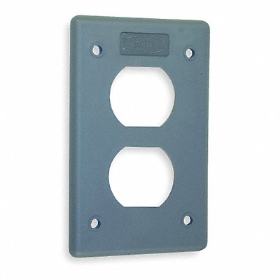 HUBBELL HBLP8FS Dup Rcpt Wll Plt Stnd Grey 1Gng Lt Txtr