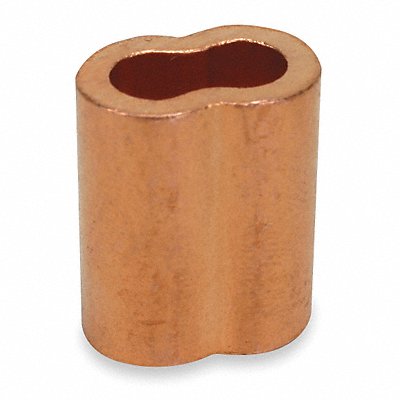 DAYTON 1DLE4 Wire Rope Oval Sleeve 1/16 Copper PK 25