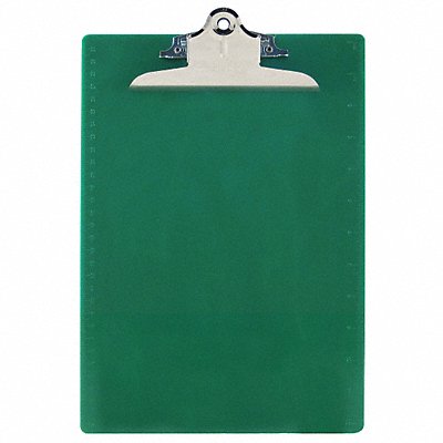 GRAINGER 21604 Clipboard Letter Size Plastic Green