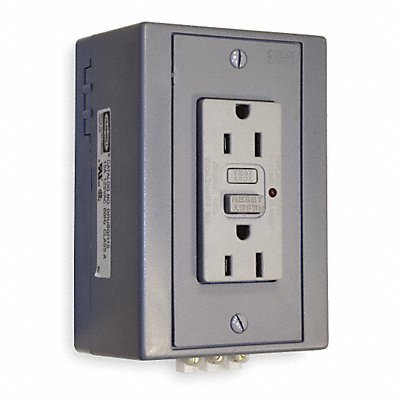 HUBBELL DRUBGFI15 GFCI Receptacle 15A 125VAC 5-15R Grey