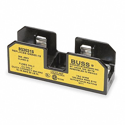 BUSSMANN BG3031S Fuse Block 25 to 30A G 1 Pole