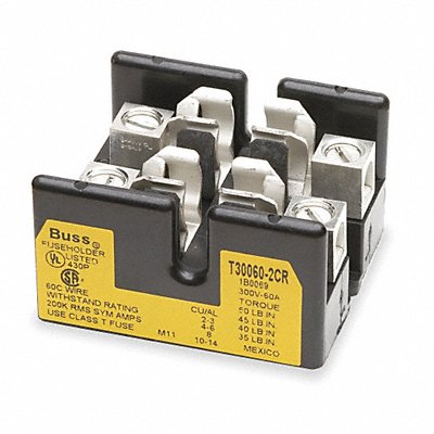 BUSSMANN T300602CR Fuse Block 31 to 60A T 2 Pole