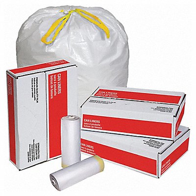 GRAINGER 1DZE5 Garbage Bag 20 to 30 gal White PK150
