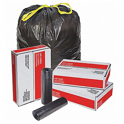 GRAINGER 1DZE7 Garbage Bag 40 to 45 gal Black PK100