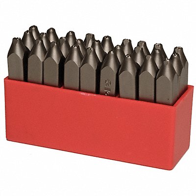 GRAINGER 1EC12 Letter Set 1/8 in H Steel