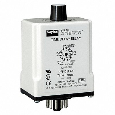 DAYTON 1EGC6 H7827 Single Function Time Delay Relay 120VAC/DC 11Pins