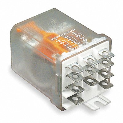 DAYTON 1EGH1 H8094 EnclosedPower Relay 24VDC 3PDT 11Pins