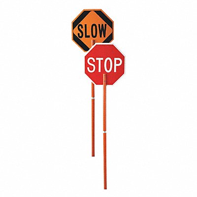 GRAINGER 03826P Stop/Slow Pole Mounted Paddle Red/Orange