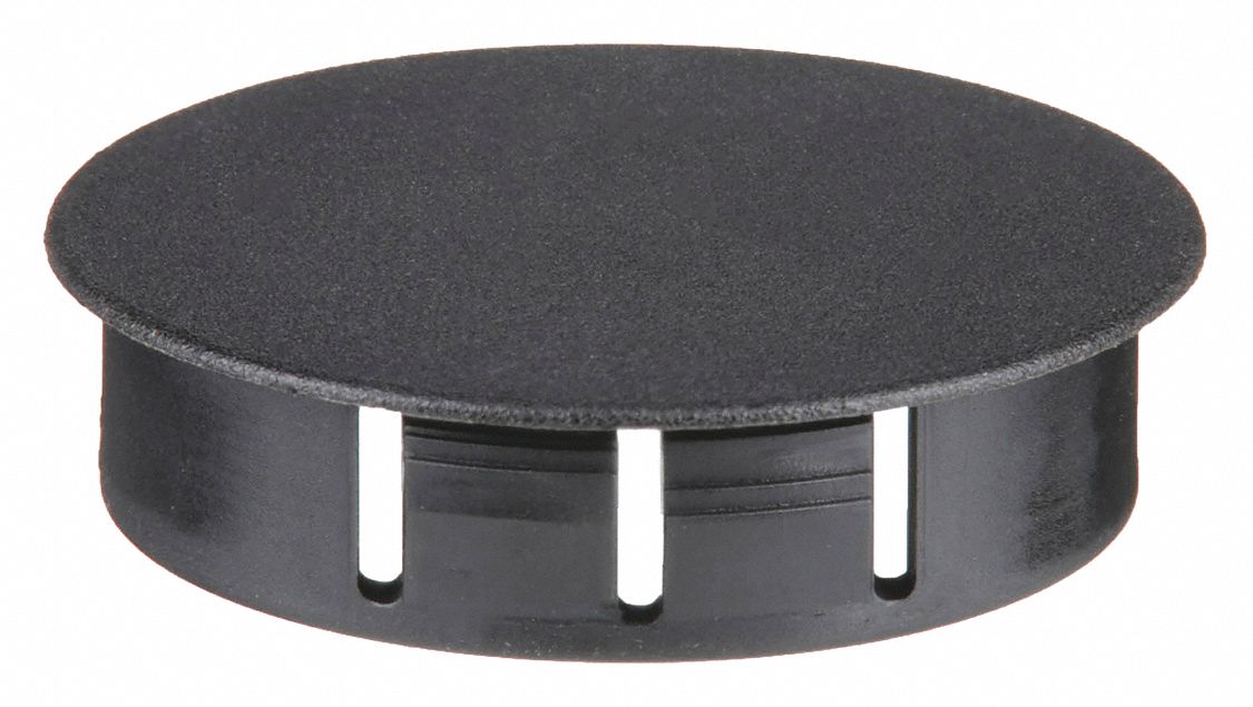 GRAINGER 1ELX3 Hole Plug Hole D 1 1/4 In Blk PK25