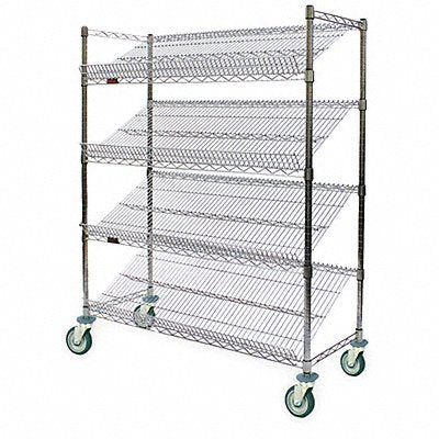 GRAINGER M1836Z4 Slanted Shelf Wire Cart 18 in W