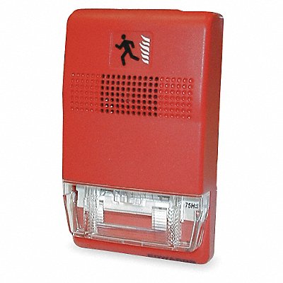 EDWARDS SIGNALING EG1RCVM Chime Strobe Red H 27/32 x L 4 1/2 In