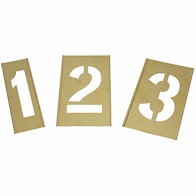 GRAINGER 1F042 Interlocking Stencil Numbers Brass