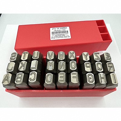 GRAINGER 1F109 Letter Set 3/8 in H Steel