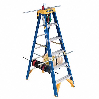 WERNER OBEL12 Stepladder Fiberglass 12 ft H 375 lb Cap