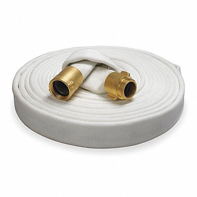 GRAINGER 1FEL6 Fire Hose 50 ft White Polyester
