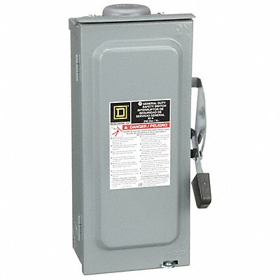 SQUARE D D222NRB Safety Switch Fusible 60 A Steel