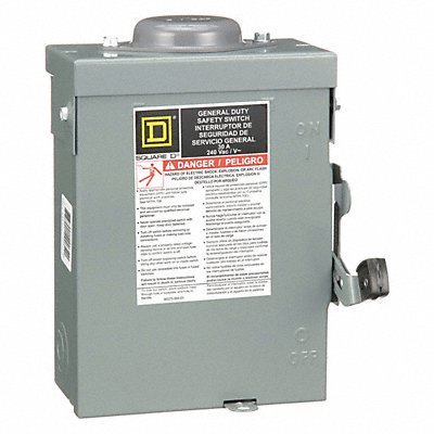 SQUARE D DU221RB Safety Switch Non Fusible 30 A Steel