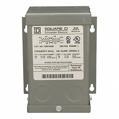 SQUARE D 100SV43A Transformer 120/240VAC 12/24VAC 100VA