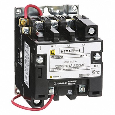 SQUARE D 8502SCO2V02S NEMAMagContactor Non Reversing 120VAC