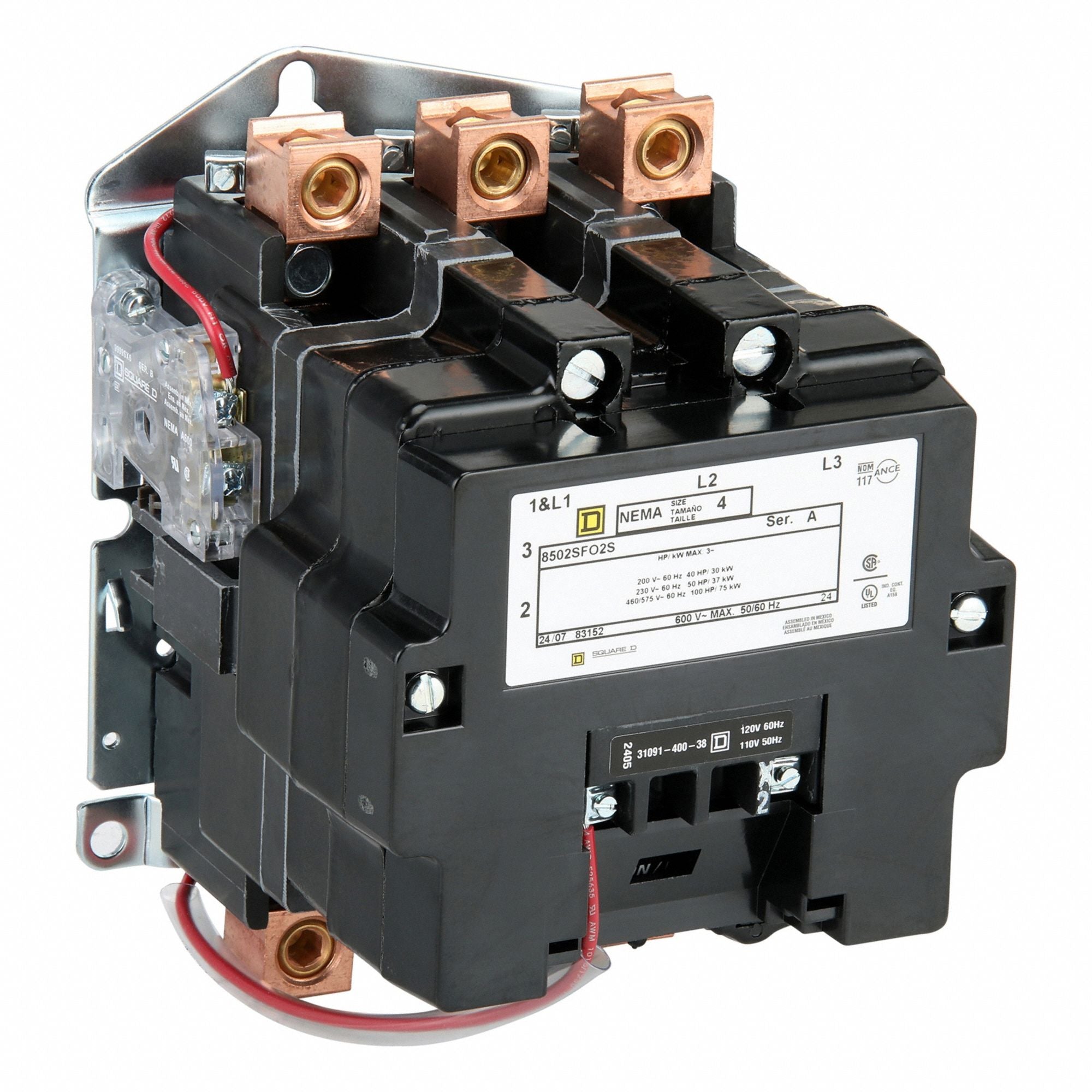 SQUARE D 8502SFO2V02S NEMAMagContactor Non Reversing 120VAC