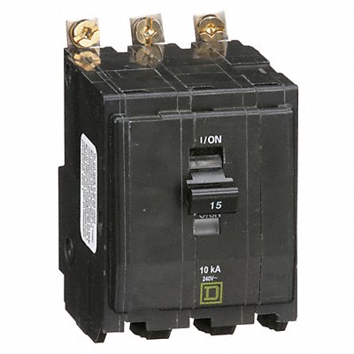 SQUARE D QOB315 Circuit Breaker 15A Bolt On 120/240V 3P
