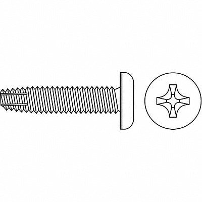 GRAINGER PPTCIF0400250100P Thread Cutting Screw #4 Pan 1/4 L PK100